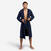 Peignoir de bain compact homme à capuche en coton bleu marine