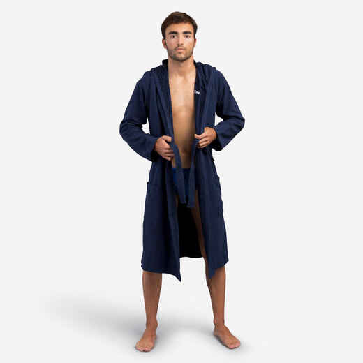 
      Men's organic cotton pool bathrobe - dark blue
  