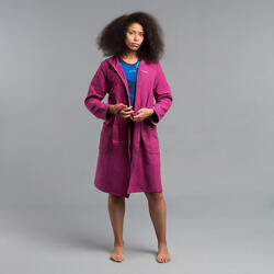 女款輕巧微纖維游泳浴袍－紫色