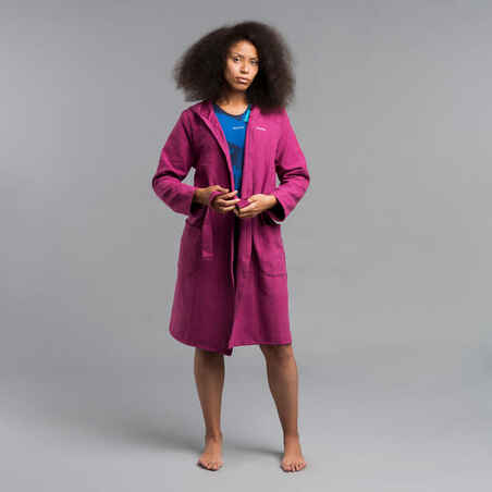 Women's Compact Microfibre Pool Bathrobe - Purple