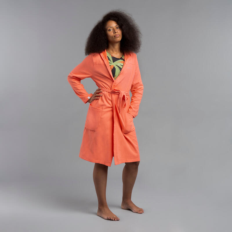 Women’s Cotton Pool Bathrobe - Pink Grapefruit