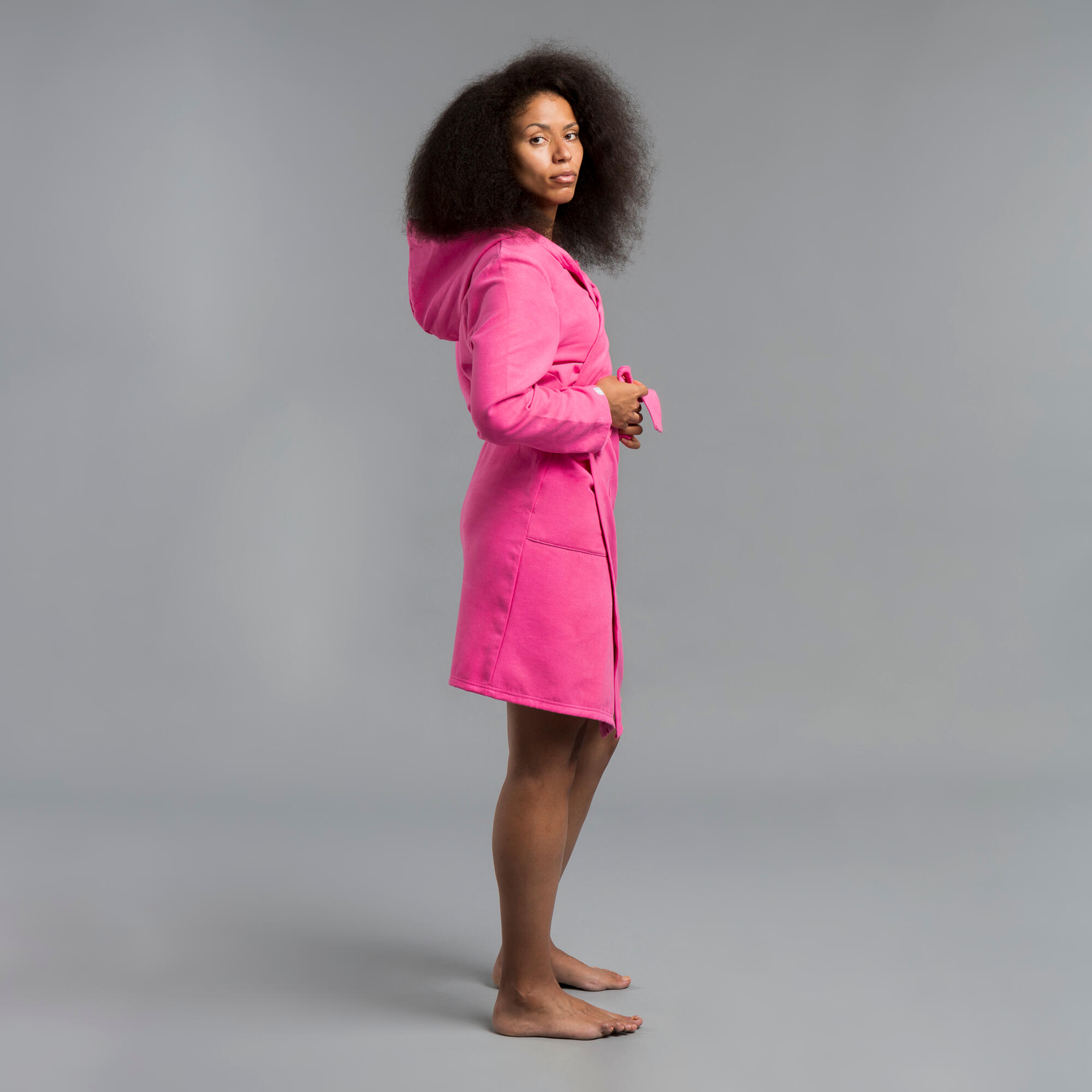 Women’s Compact Microfibre Pool Bathrobe - Pink 16/18