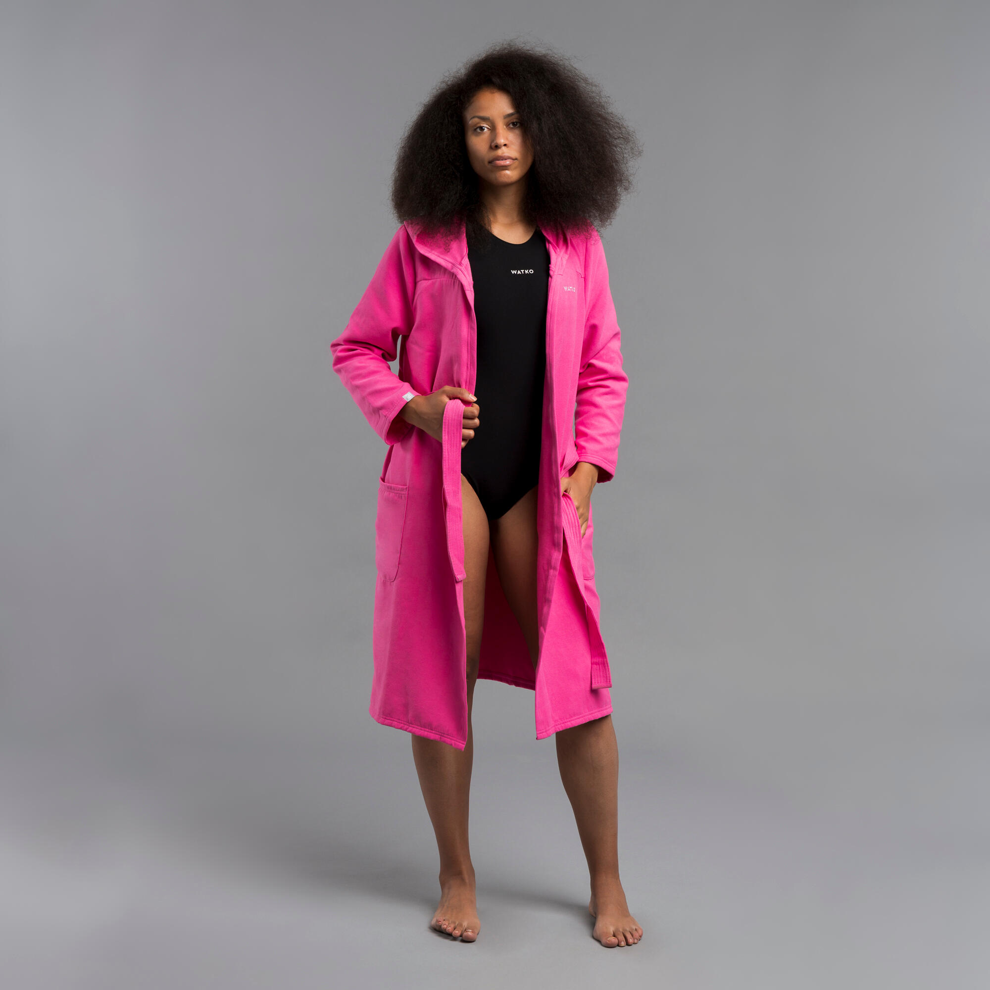 Women’s Compact Microfibre Pool Bathrobe - Pink 18/18