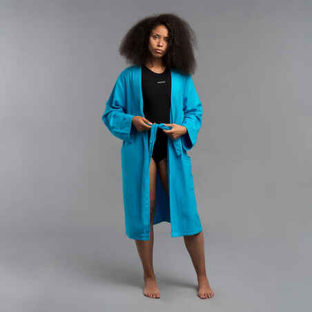 Women’s Cotton Pool Bathrobe - Turquoise