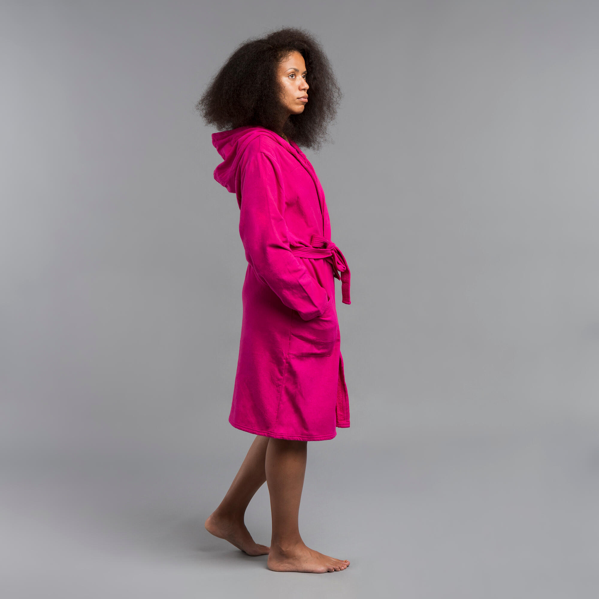 Women's Cotton Pool Bathrobe - 500 Pink - NABAIJI