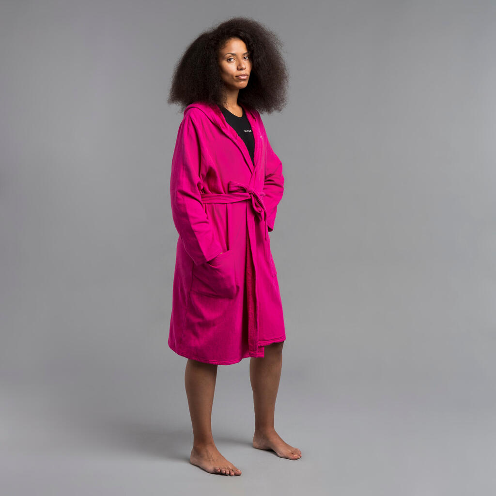 Women’s organic cotton pool bathrobe -pink