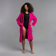 Albornoz Mujer algodón con capucha rosa