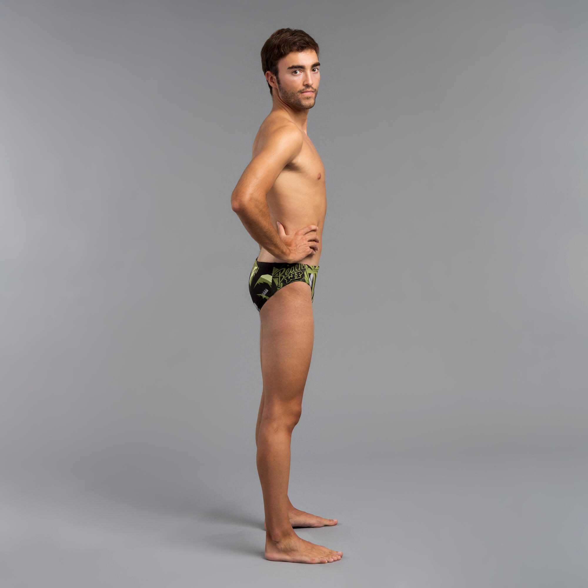 Men’s water polo swimming briefs beach green 4/5