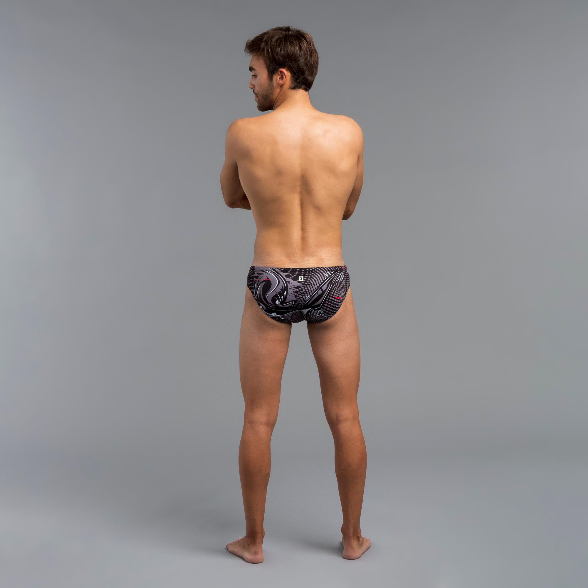 Men's water polo briefs - 500 SHARK BLACK 4/4