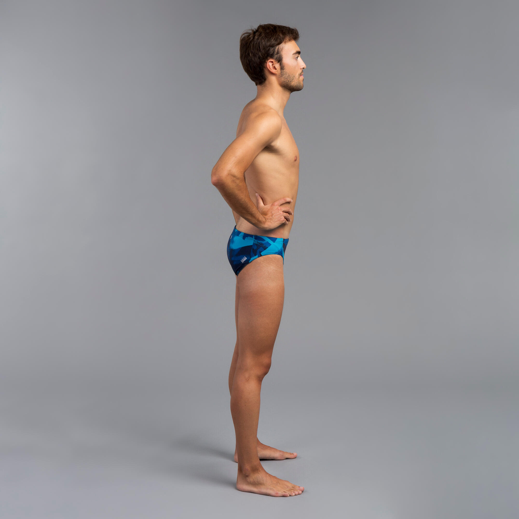 MEN'S WATER POLO SWIMMING BRIEFS STREET BLUE 4/5