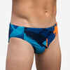 Badehose Slip Herren Wasserball - Street blau 