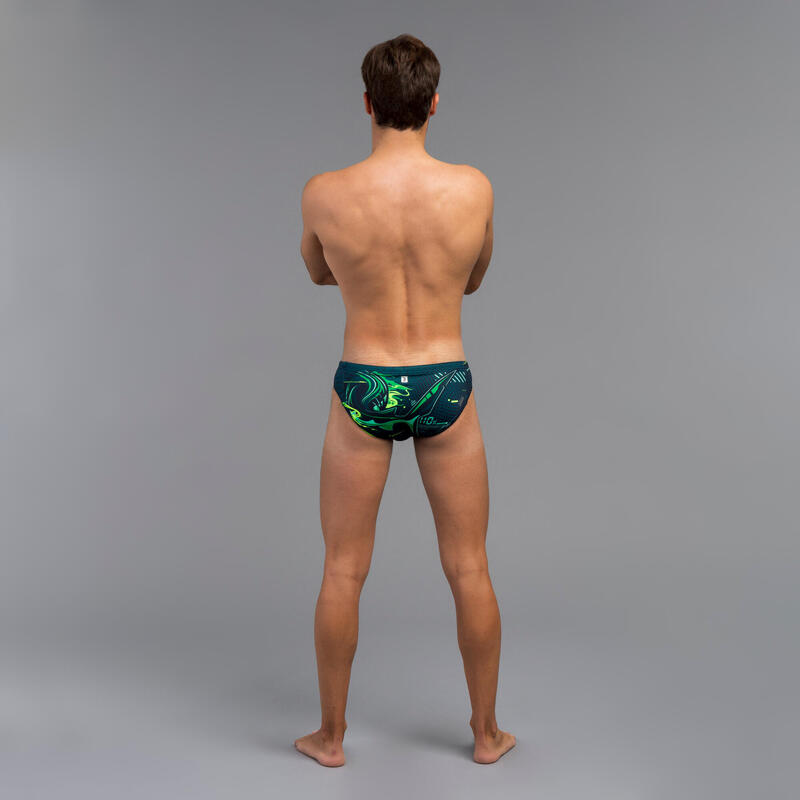 Badehose Slip Herren Wasserball - Shark grün 