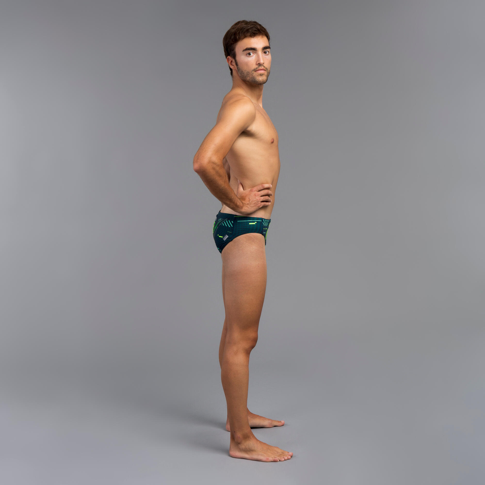 MEN'S WATER POLO SWIMMING BRIEFS SHARK GREEN 4/5