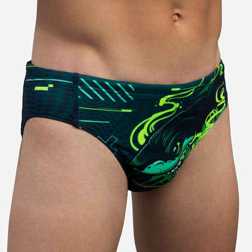 
      MEN'S WATER POLO SWIMMING BRIEFS - SHARK GREEN
  