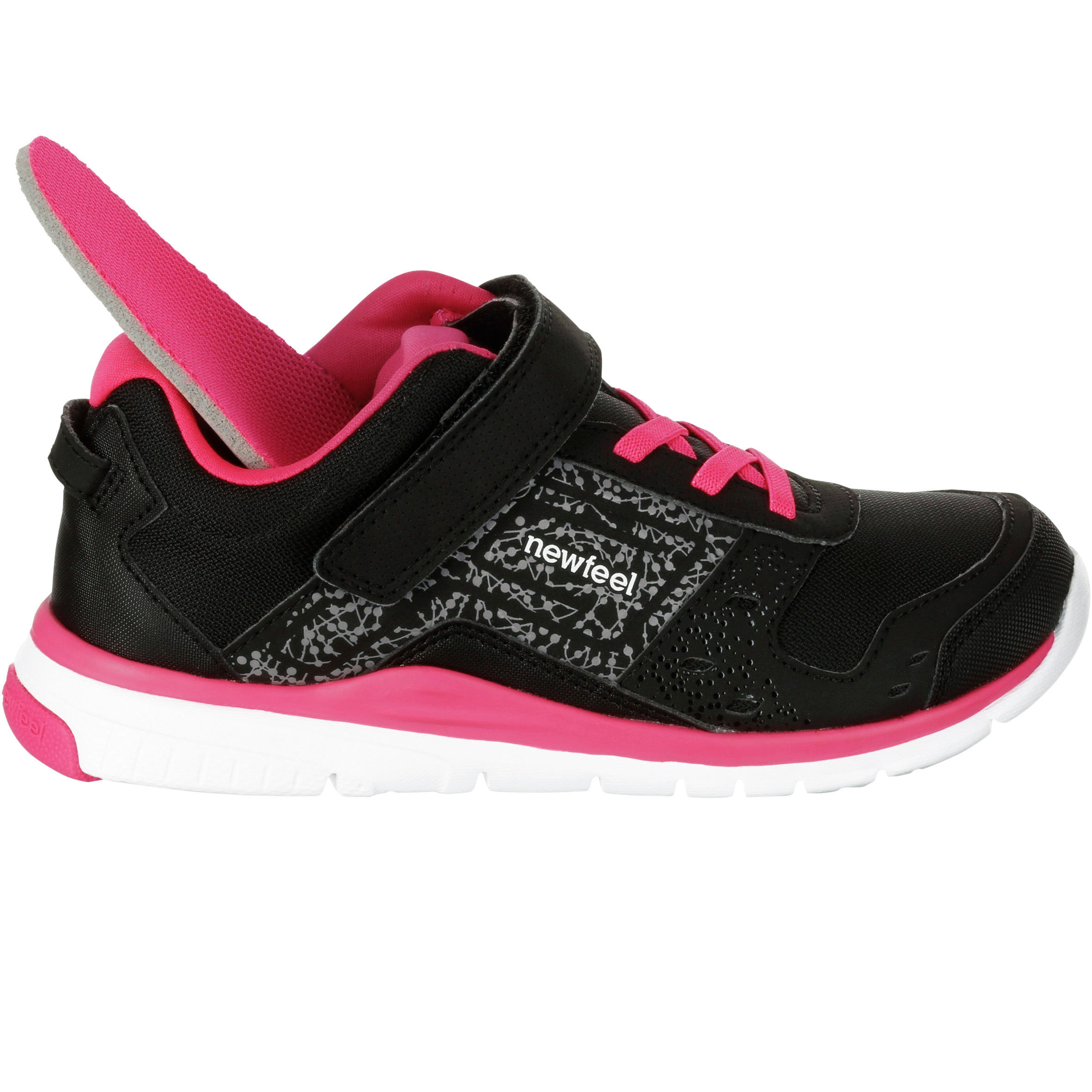 Actireo Children's Fitness Walking Shoes - Black/Pink 6/15