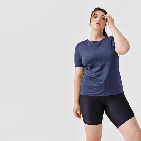 T-shirt respirant running femme - Dry+ Breath bleu foncé