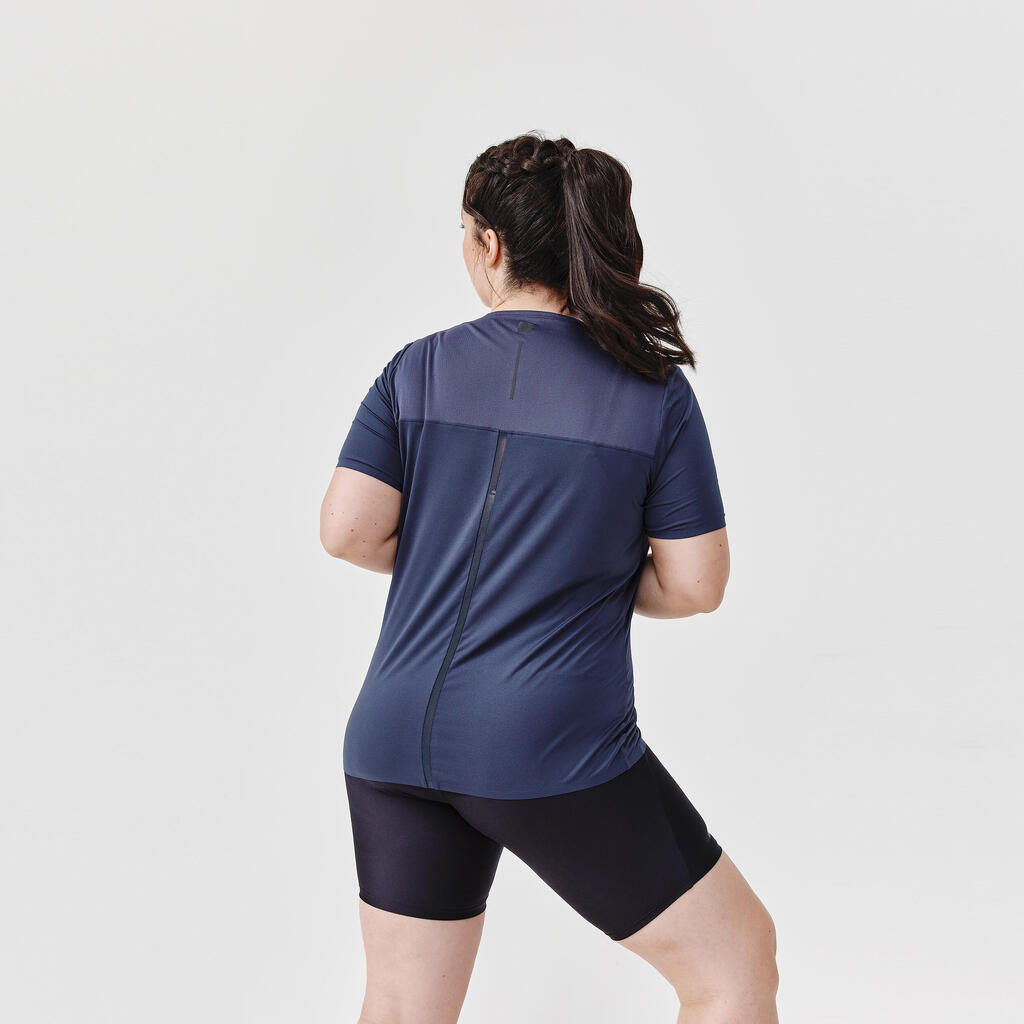 T-shirt respirant running femme - Dry+ Breath bleu foncé