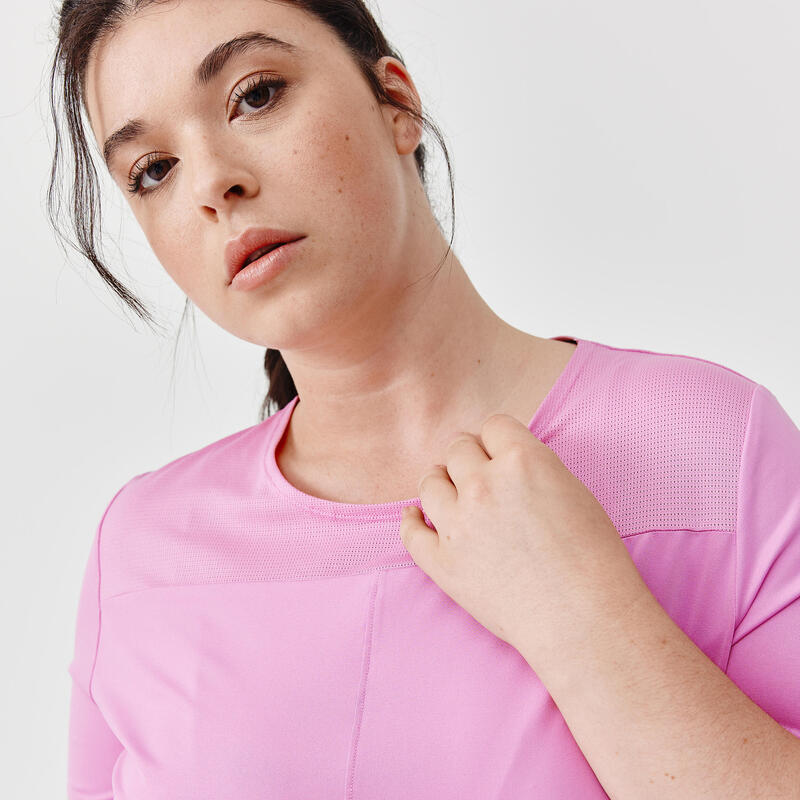 Ademend hardloop T-shirt voor dames Dry+ Breath roze