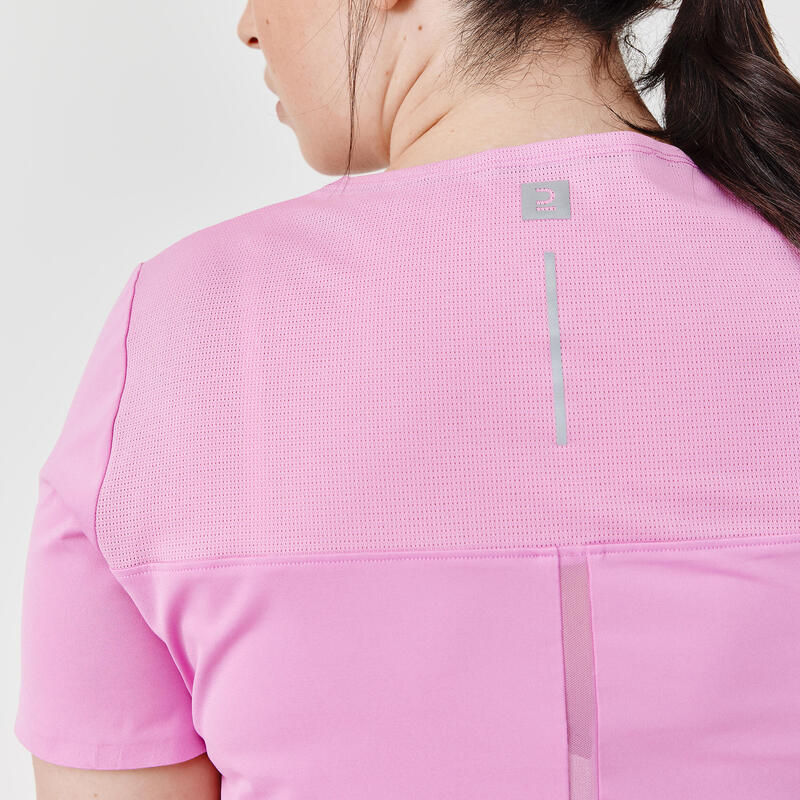 Ademend hardloop T-shirt voor dames Dry+ Breath roze