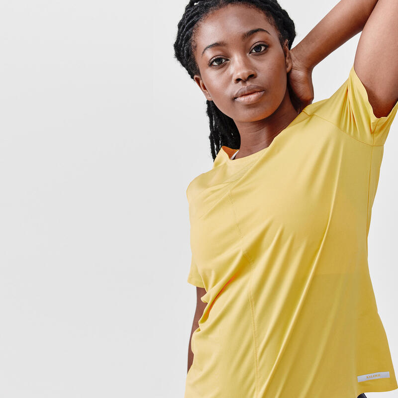 T-shirt de Corrida Respirável Mulher Dry+ Breath Amarelo