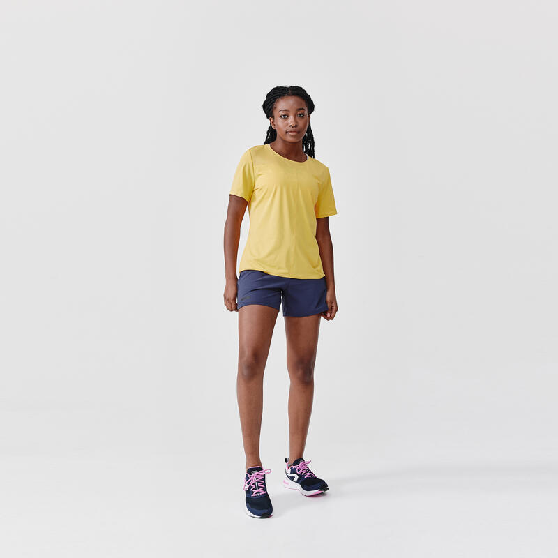 T-shirt respirant running femme - Dry+ Breath jaune