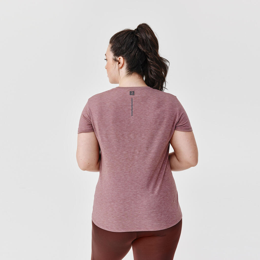 Laufshirt kurzarm Damen weich atmungsaktiv - graugrün