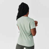 Camiseta de running suave y transpirable mujer - Soft caqui 