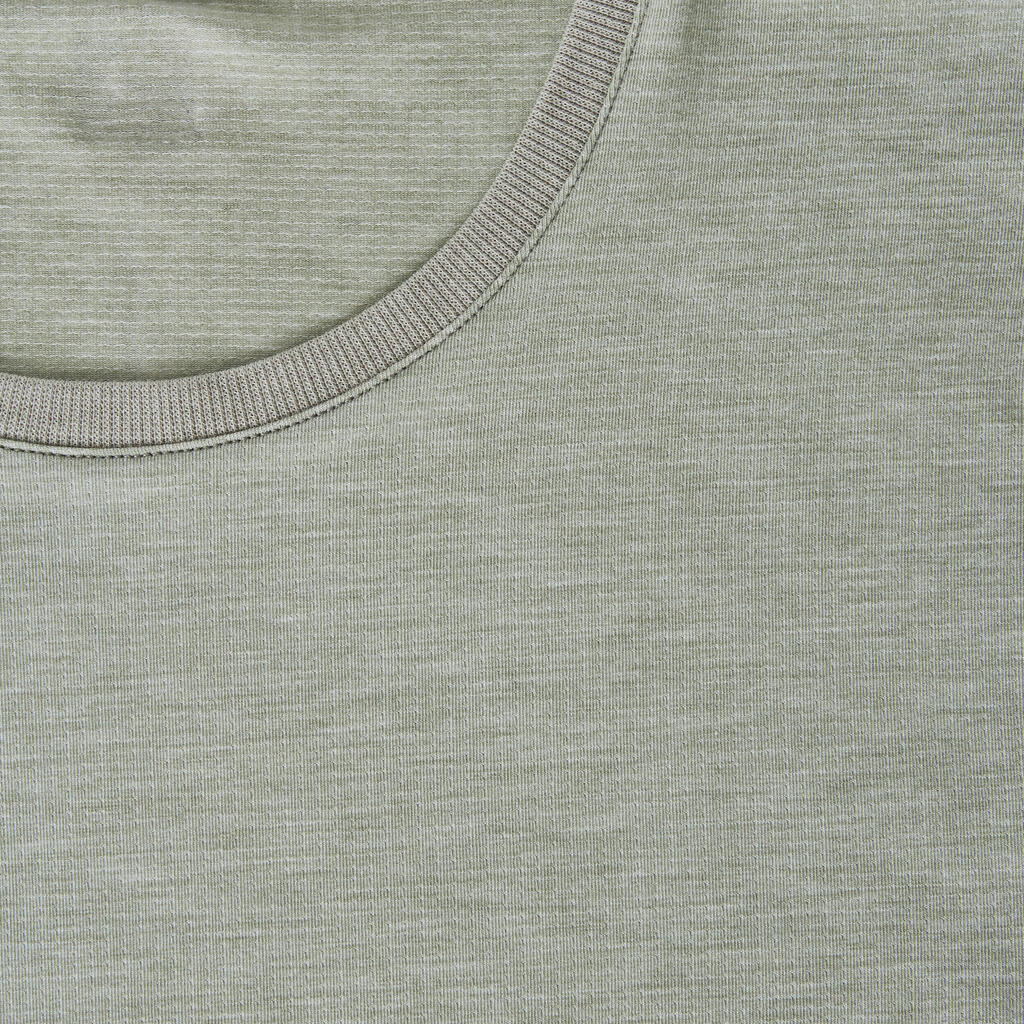 Laufshirt kurzarm Damen weich atmungsaktiv - graugrün