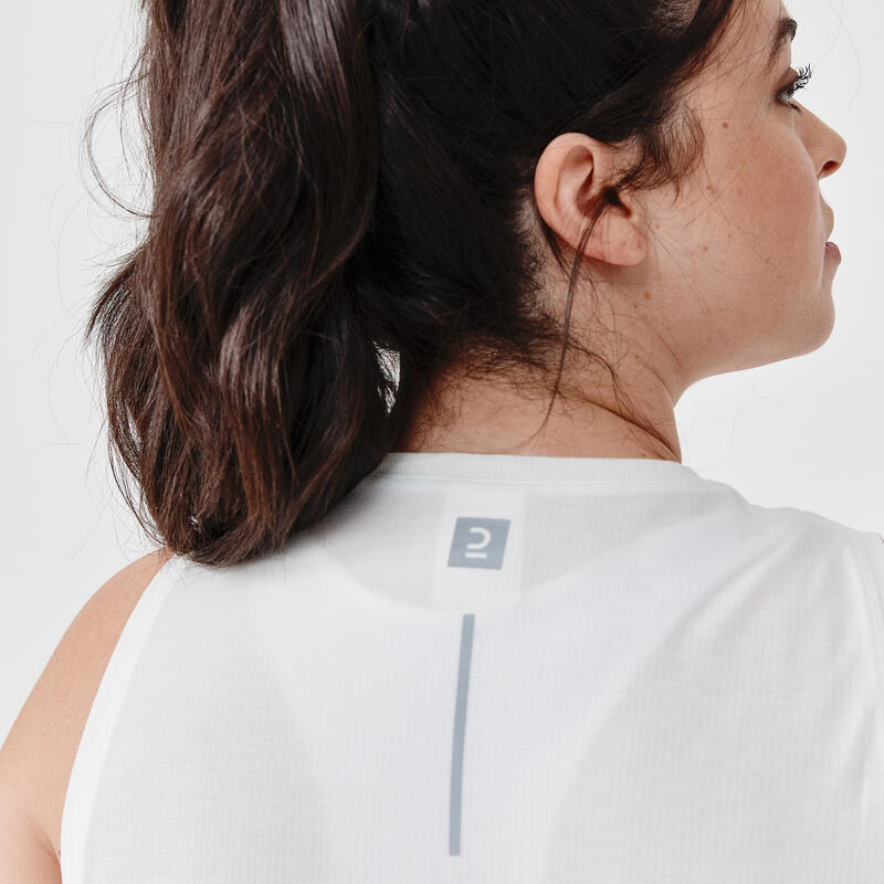 Débardeur respirant running femme - Soft blanc