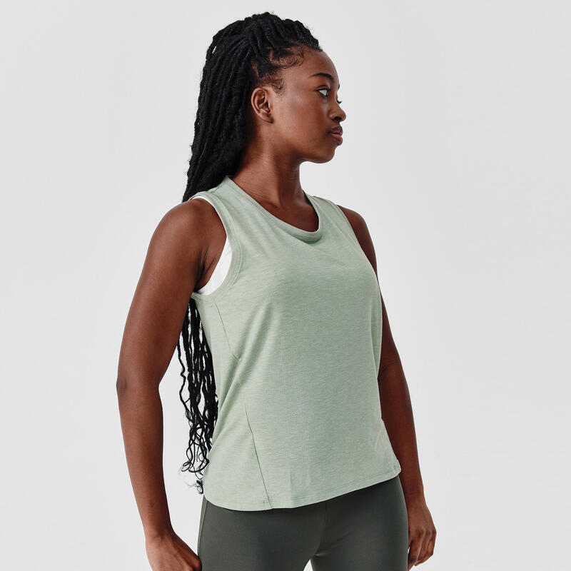 Women's breathable running tank top Soft - khaki
