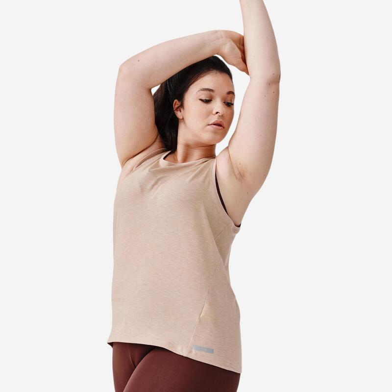 Camiseta sin mangas transpirable Running mujer - Soft beige