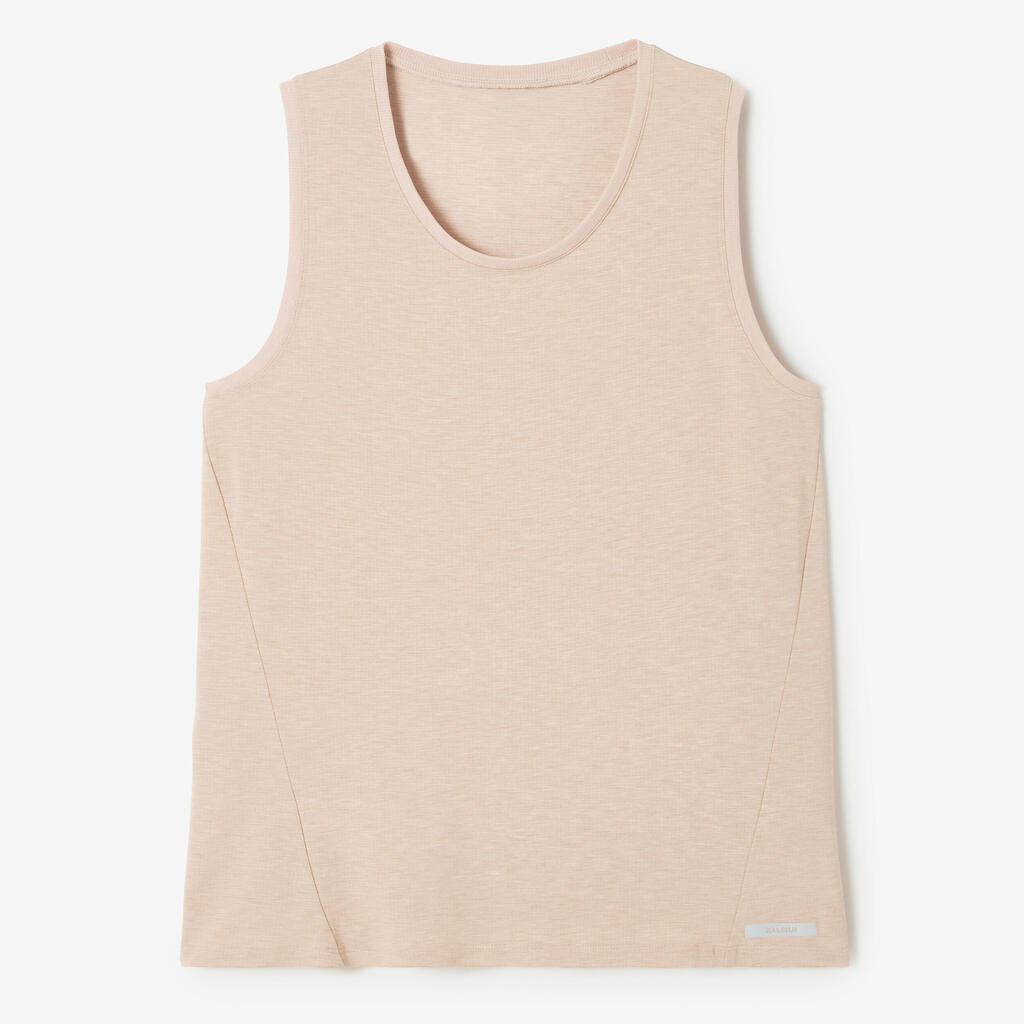 POLERA SIN MANGAS RUNNING MUJER SOFT BEIGE