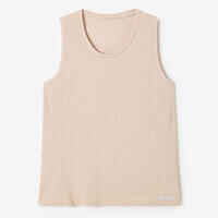 Camiseta sin mangas transpirable Running mujer - Soft beige 