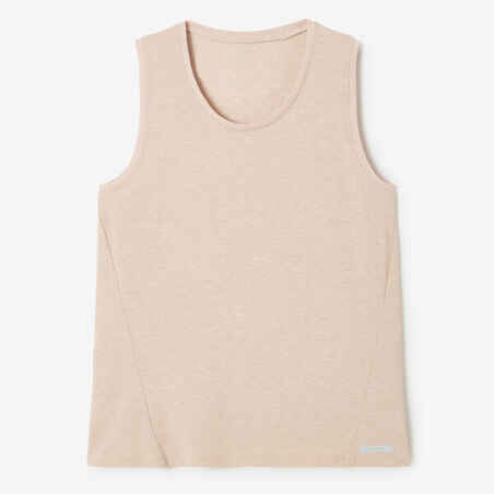 Camiseta sin mangas transpirable Running mujer - Soft beige 