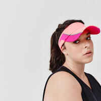 Visera de running Hombre Mujer - KIPRUN Ajustable fluo rosa 