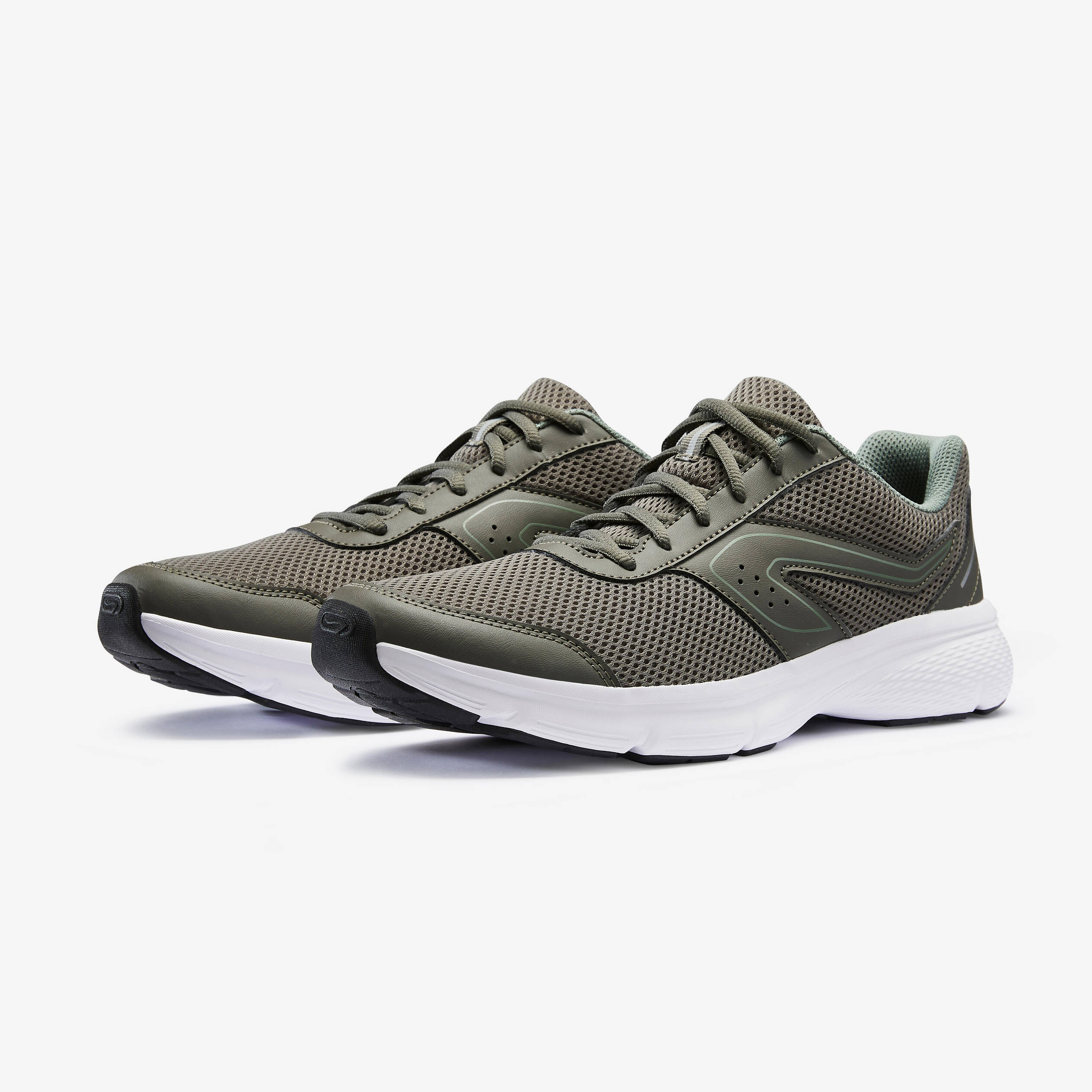 Men Running Shoes Daily with Cushioning, Comfort Fit, Run Comfort - Khaki Grey