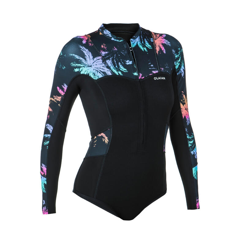 Muta body surf donna PALMDARK 1 mm front zip 