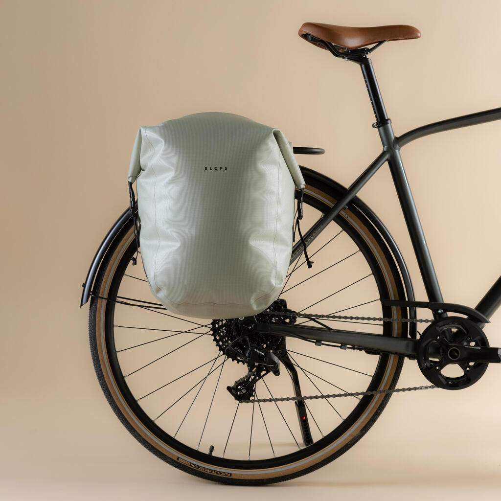 Neperšlampamas dviračio krepšys „900“, 27 l, pilkas
