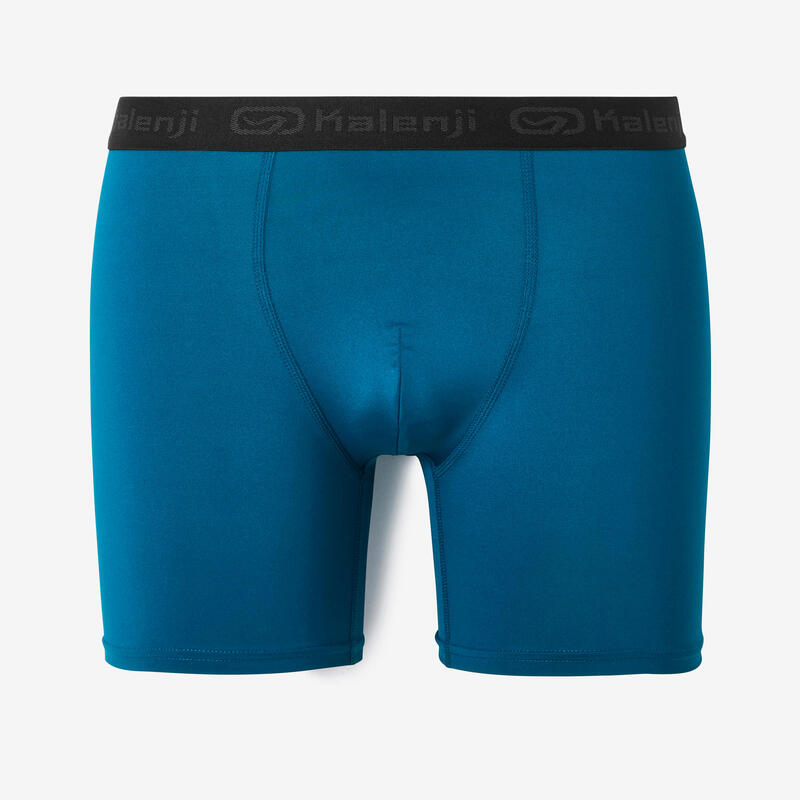 Ademende boxershort voor hardlopen heren Pruisisch blauw