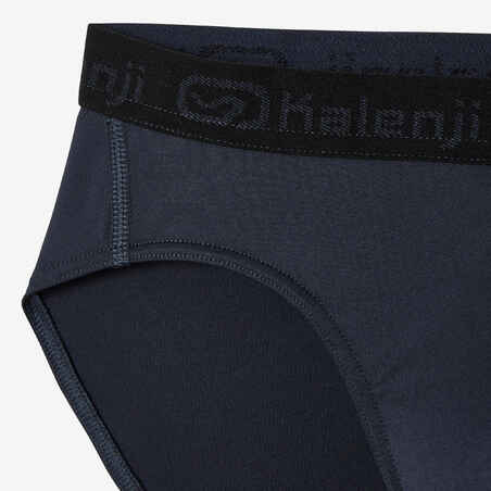 KALENJI MEN'S BREATHABLE RUNNING BRIEFS - GREY NAVY