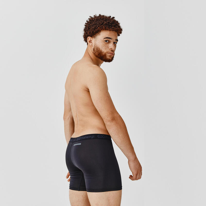 Calzoncillos bóxer running transpirable Hombre negro