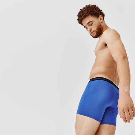 Men's breathable microfibre boxers - Dark blue - Decathlon