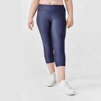 Women's short running leggings KIPRUN Run 100 - dark blue