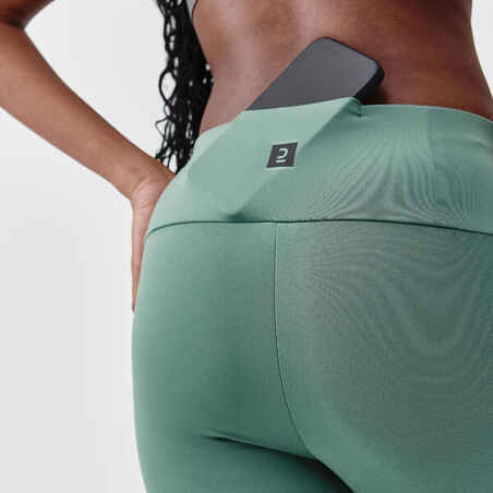 Women's short running leggings Support - green