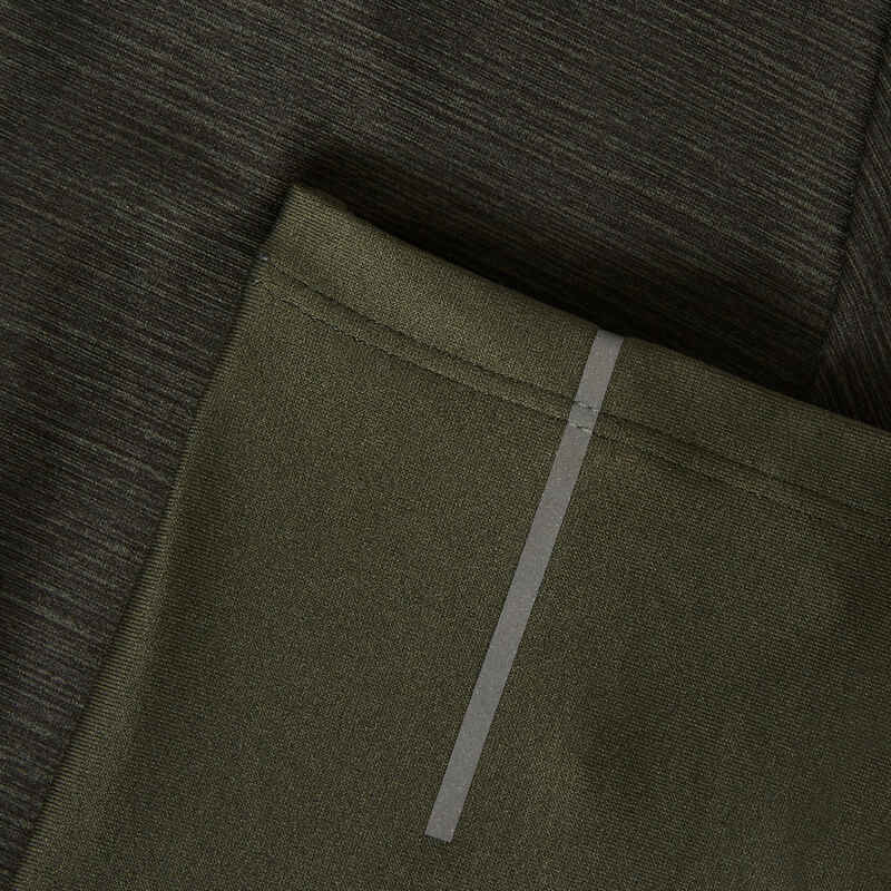 Women's breathable short running leggings Dry+ Feel - khaki