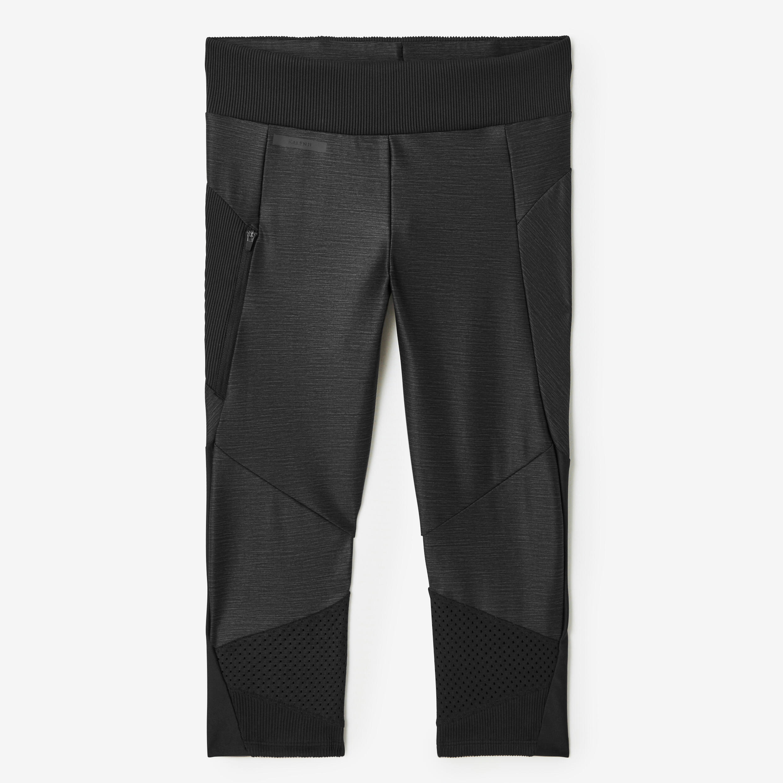 Legging de course à pied court et respirant femme - Dry+ Feel noir - KALENJI