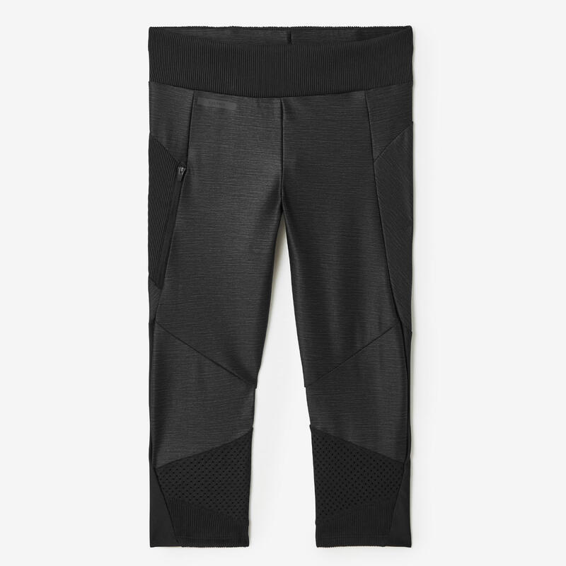 Legginsy do biegania 3/4 damskie Kalenji Run Dry+ Feel