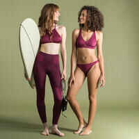 Women's Surfing Adjustable Swimsuit Crop Top AGATHA - BURGUNDY RED