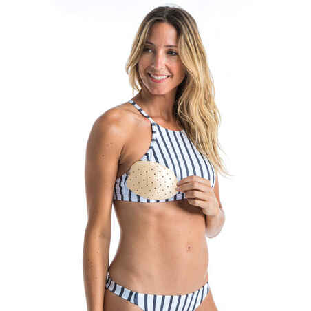 Bikini-Oberteil Damen Bustier freier Rücken Andrea Marin weiss/grau