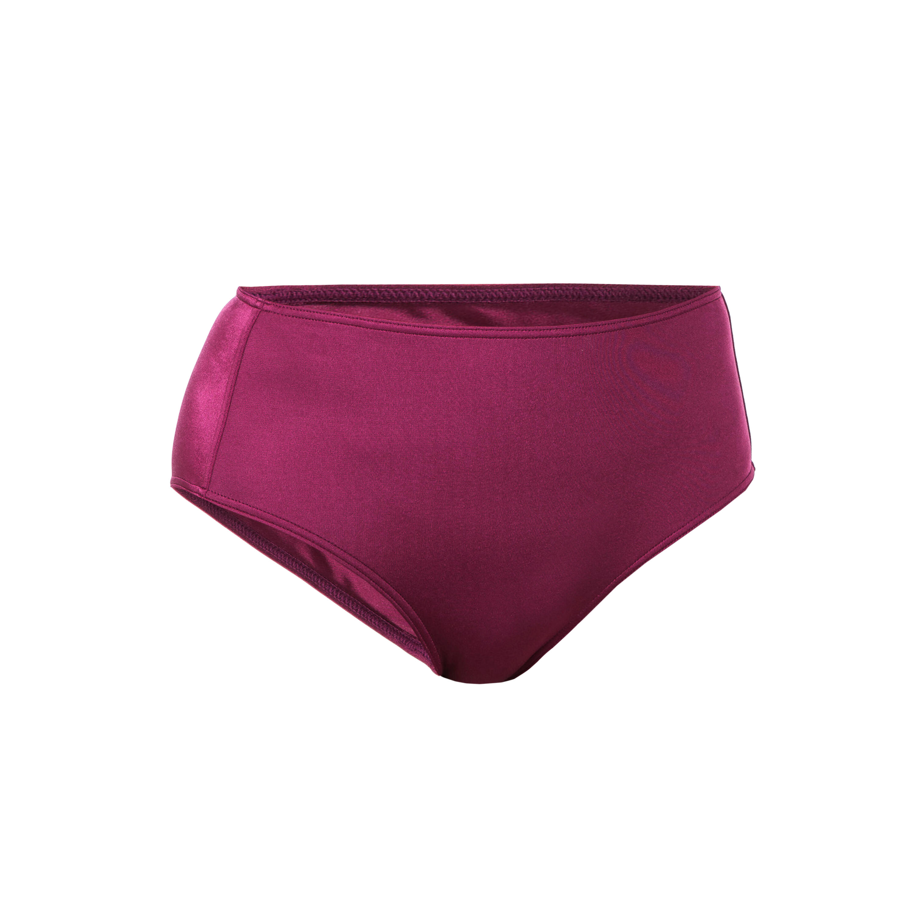 Women's Surfing High-Waisted Swimsuit Bottoms ROMI - BURGUNDY RED 3/10